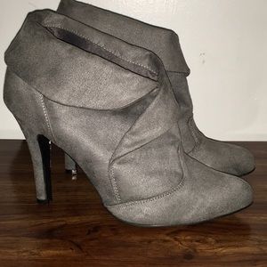 Charlotte Russe Gray High Heeled Ankle Booties